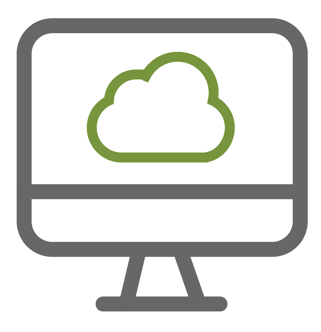 Virtual cloud CAD desktop icon on white background